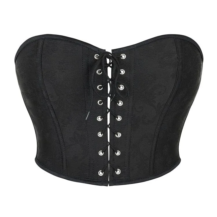 Einfarbiges Gothic-Bustier mit Schnürung für Damen
