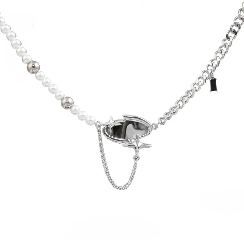 Damen Punk Planet Perlenkette