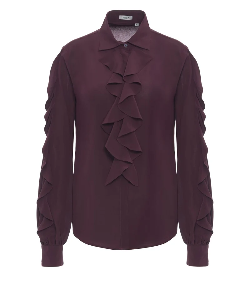 Blusa in seta con ruches