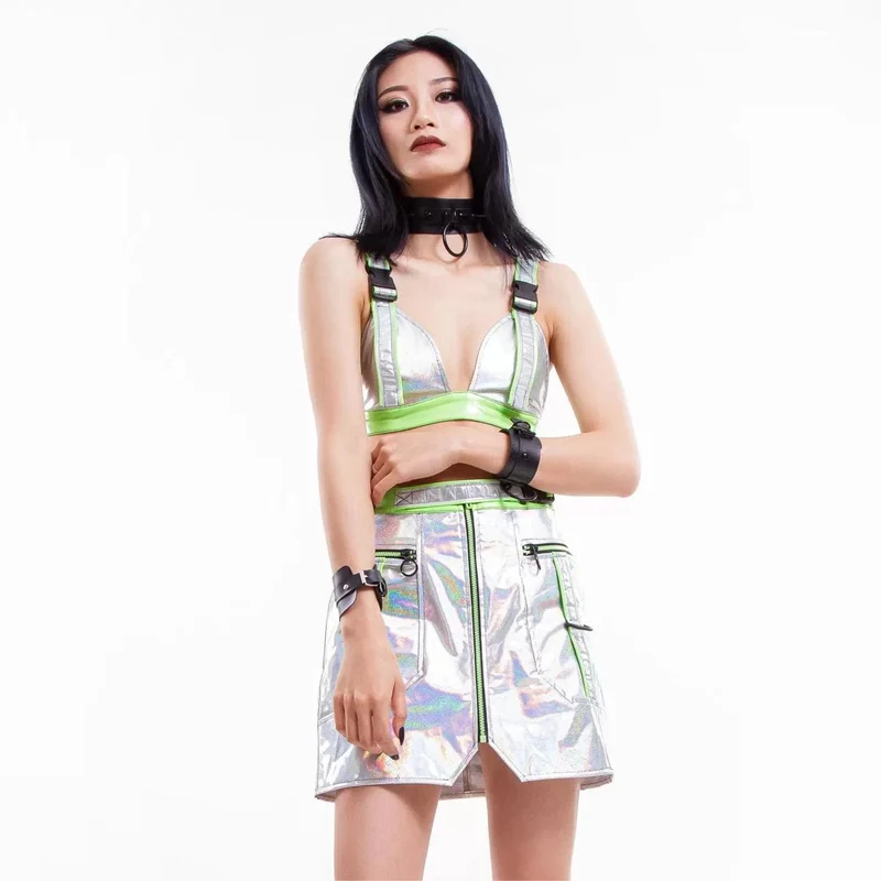 Damen-Bustier „Grunge Luminous Rainbow“.