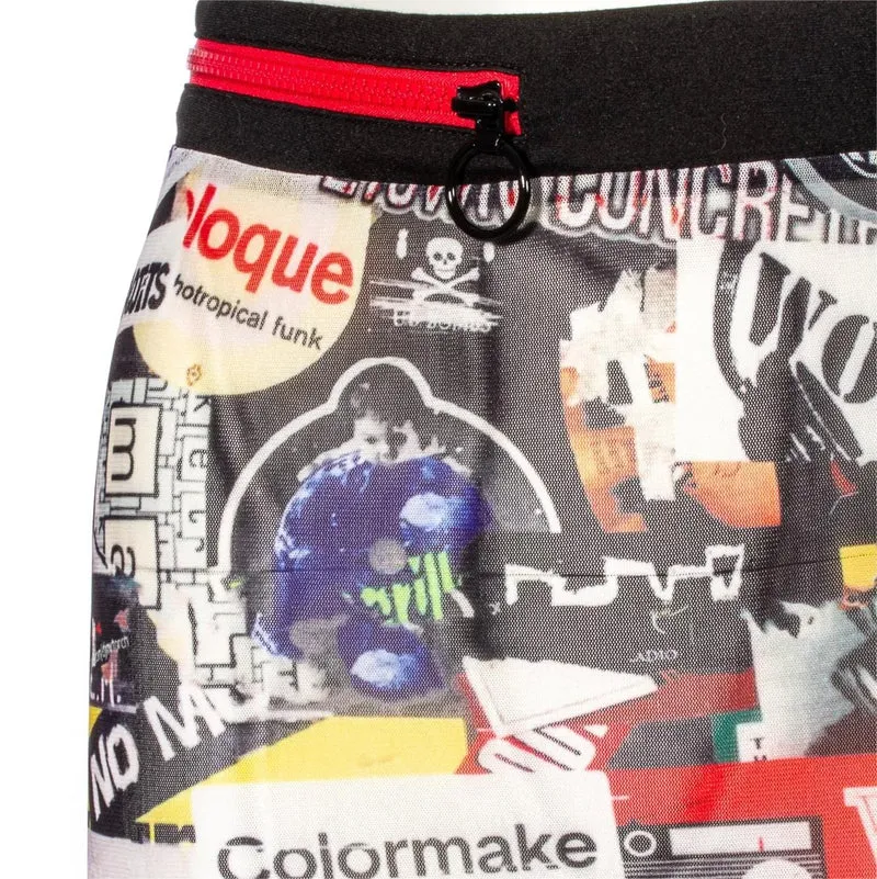 Kurzer Rock mit Grunge-Graffiti-Print für Damen