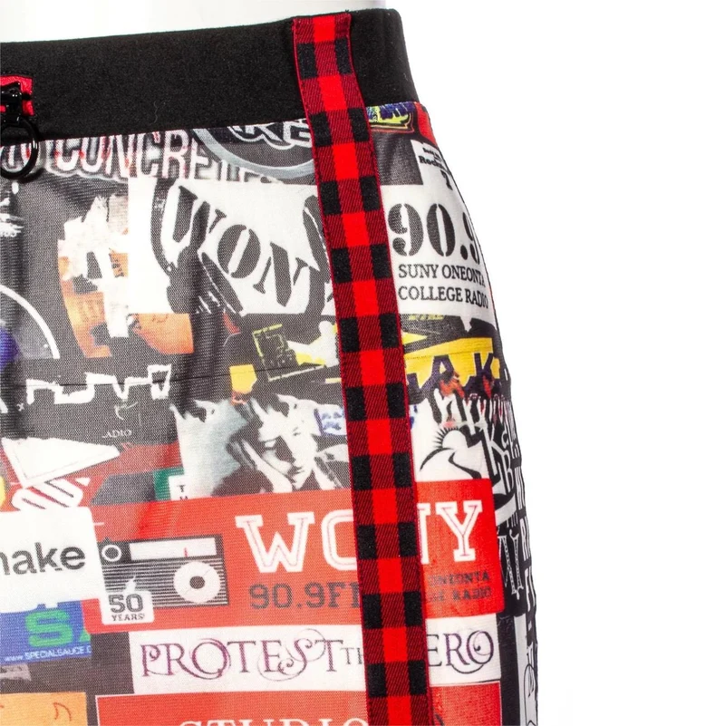 Kurzer Rock mit Grunge-Graffiti-Print für Damen