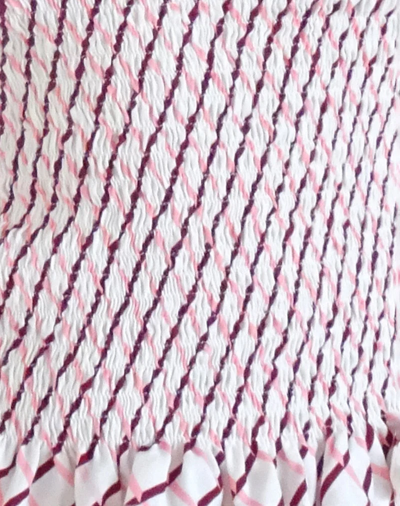 Birita Gerafftes Tank-Top aus geometrischen Kacheln