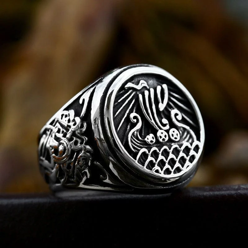 Punk-Piratenschiff-Ring für Herren