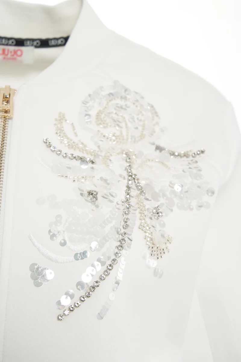 Felpa con applicazione di strass