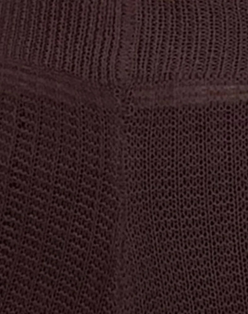 Alina Micro Short aus breitem Rippenstrick Braun