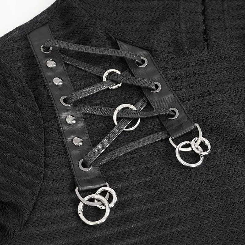 Durchsichtige Punk-Hoodies für Herren mit Streifen
