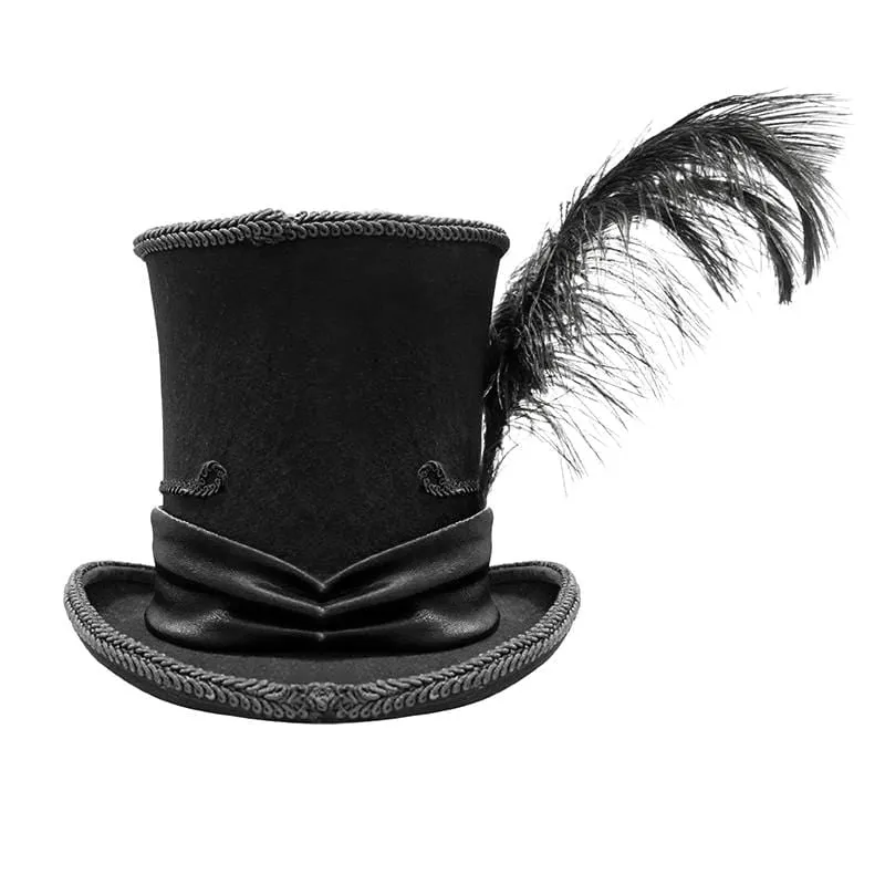 Herren-Gothic-Feder-Strass-Hüte mit Nieten