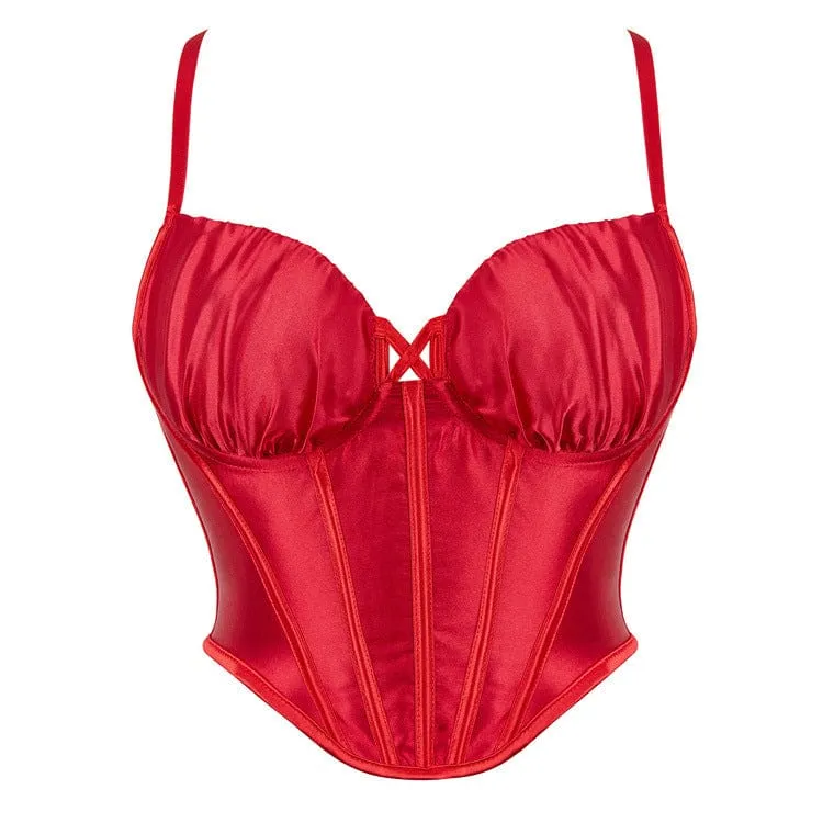 Gothic-Riemchen-Vollbrustkorsett für Damen