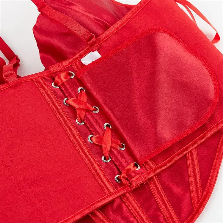 Gothic-Riemchen-Vollbrustkorsett für Damen