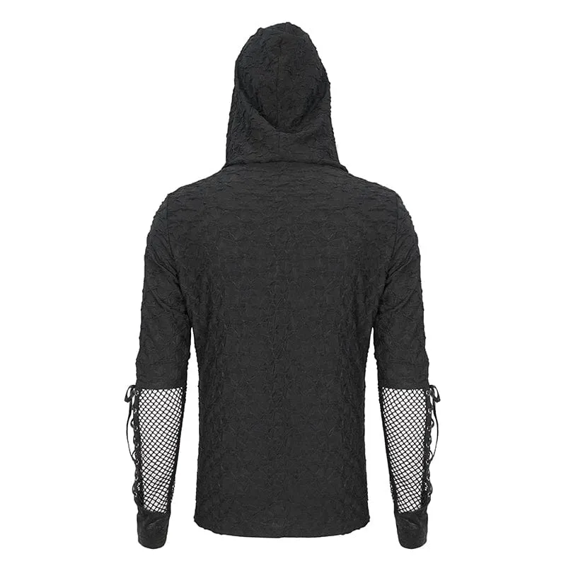Punk-Kapuzenpullover mit Schnürung und Splice-Motiv für Herren