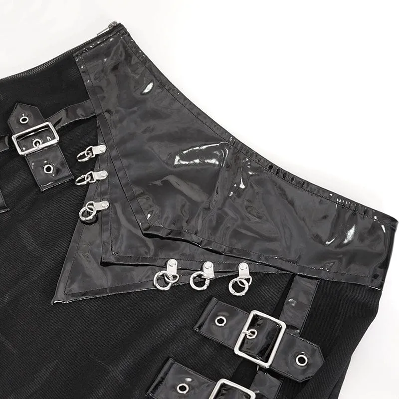 Punk-Splice-Split-Rock aus Lackleder für Herren
