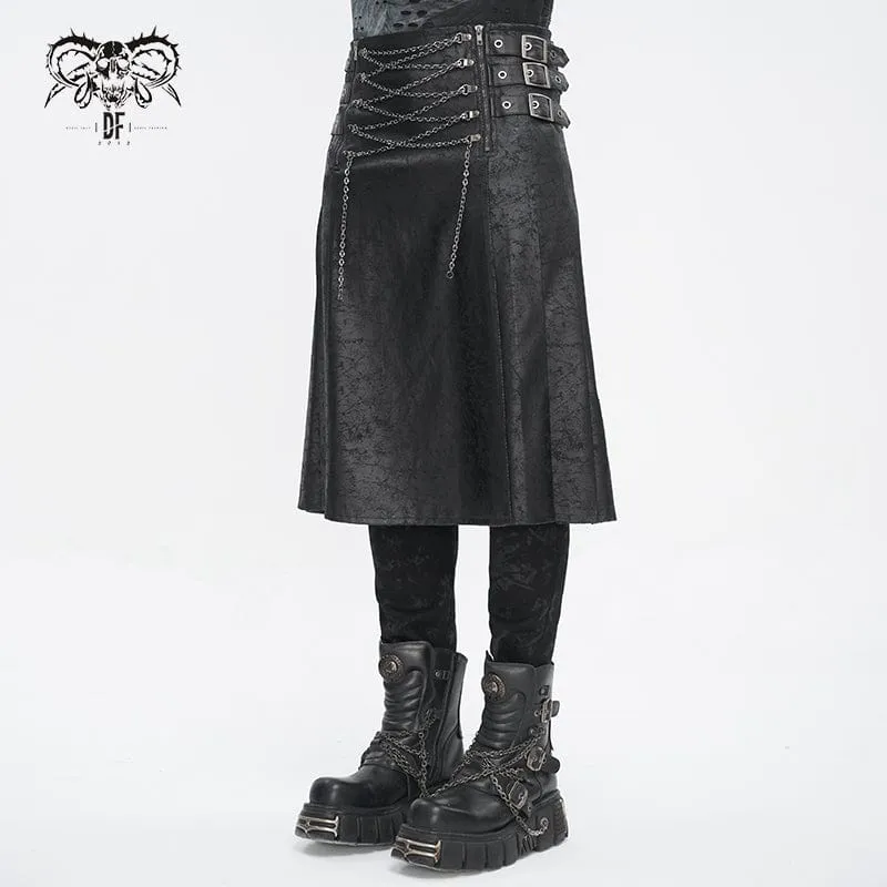 Herren-Gothic-Kettenrock mit mehreren Schnallen