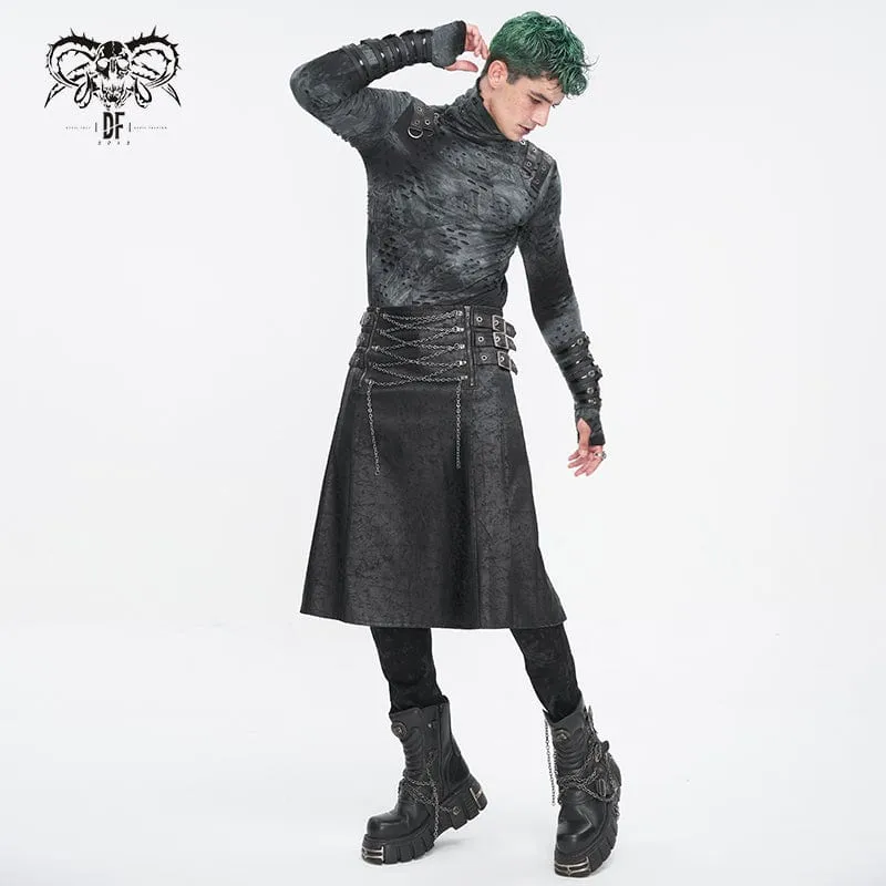 Herren-Gothic-Kettenrock mit mehreren Schnallen