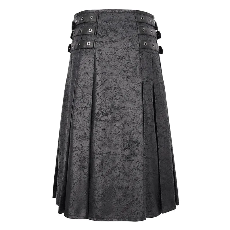 Herren-Gothic-Kettenrock mit mehreren Schnallen