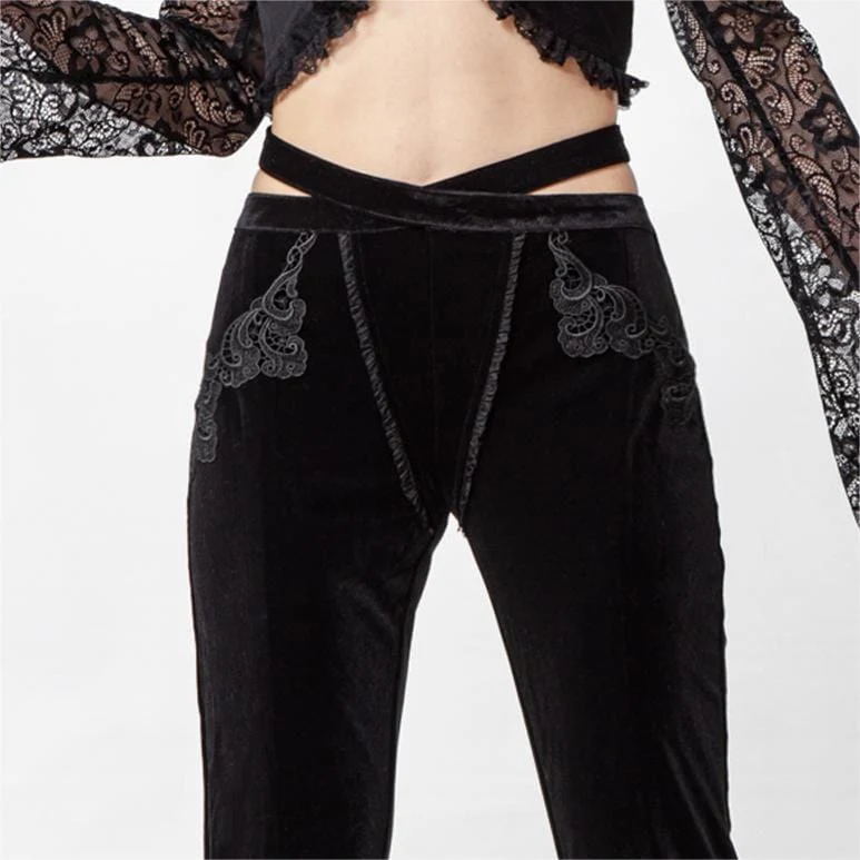 Damen-Splice-Splice-Spitzenhose im Gothic-Stil