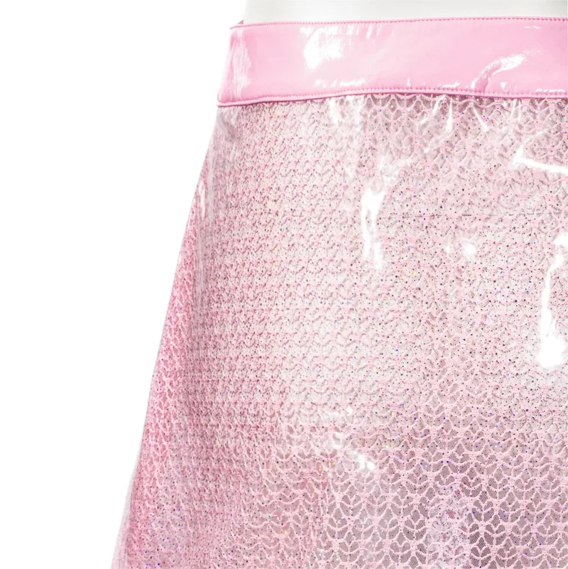 Kurzer Grunge-Rock mit durchsichtigem Spitzenbesatz für Damen