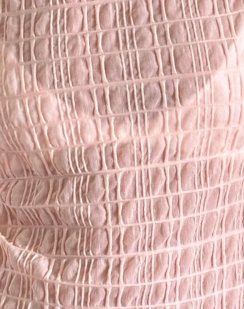 Georgia Texturiertes Mesh-Top in errötendem Rosa