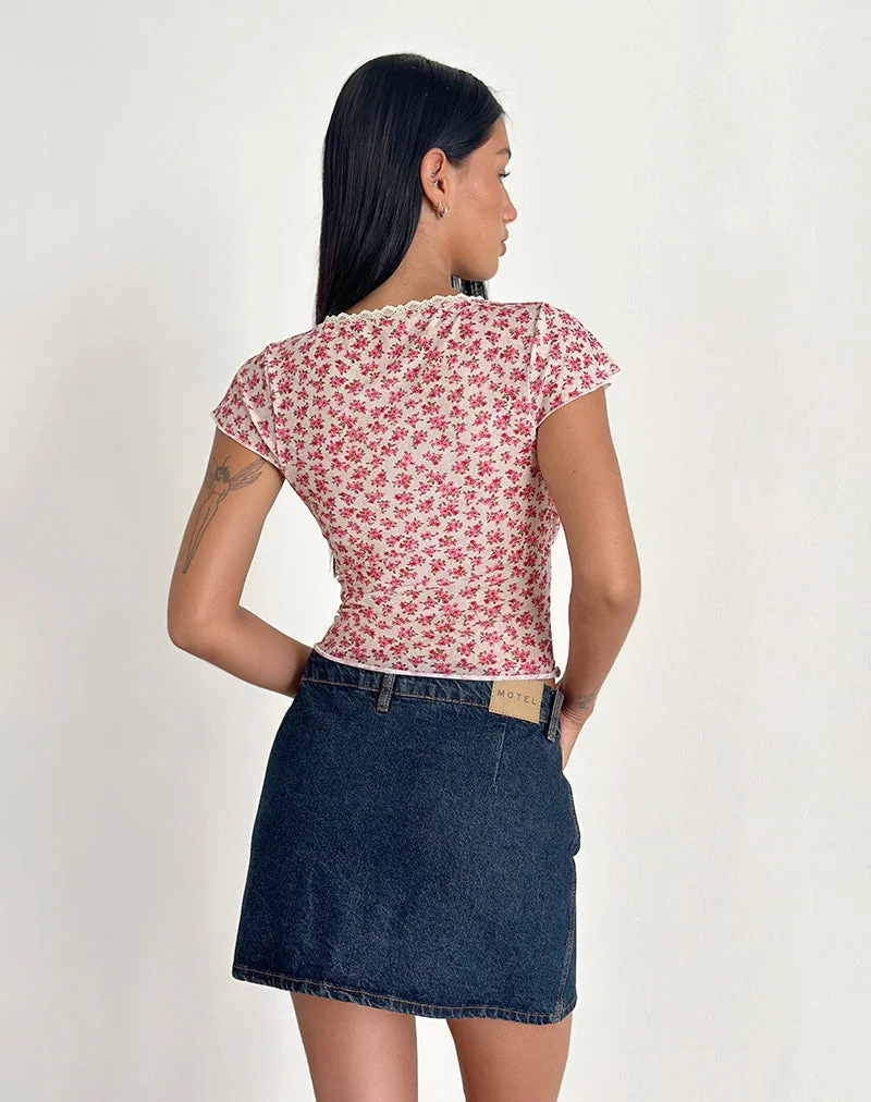 Livi Top in Gardenia Romantic mit Spitzenbesatz