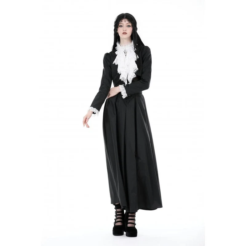 Damen-Jacke im Gothic-Stil mit Stehkragen und Rüschenkragen