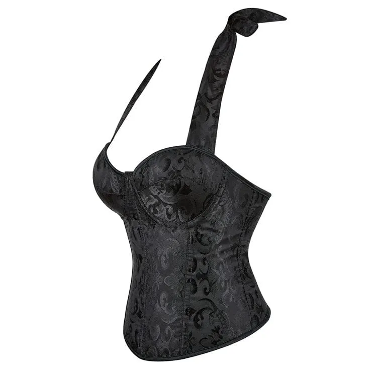 Gothic Strappy Neckholder Vollbrustkorsett für Damen