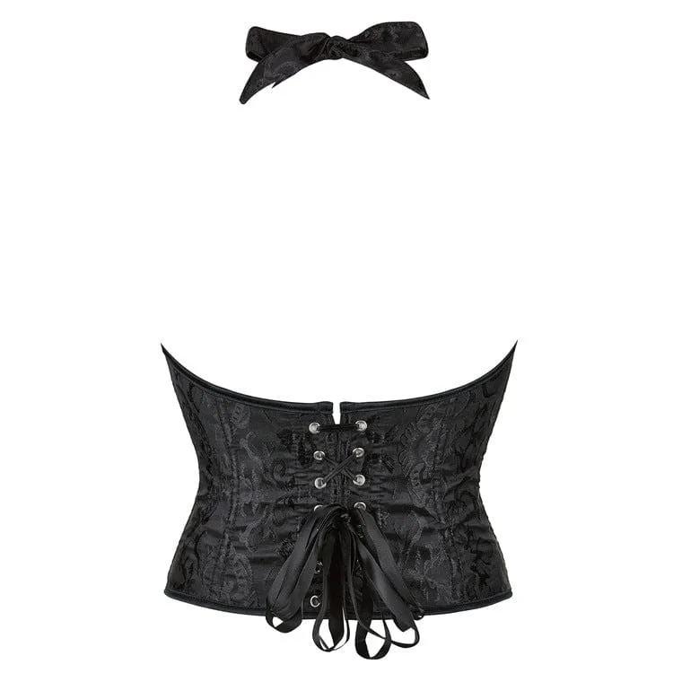 Gothic Strappy Neckholder Vollbrustkorsett für Damen