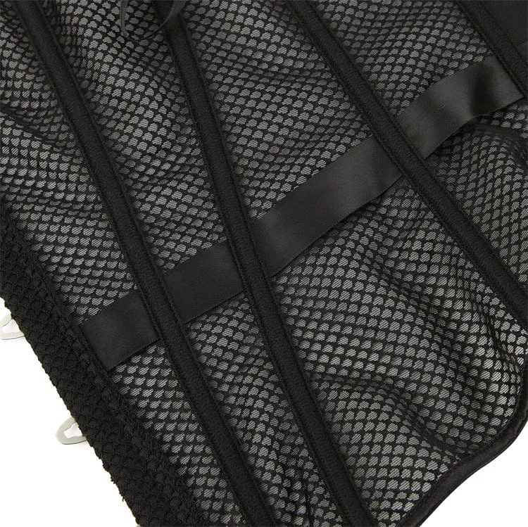 Gothic-Riemchen-Mesh-Vollbrustkorsett für Damen