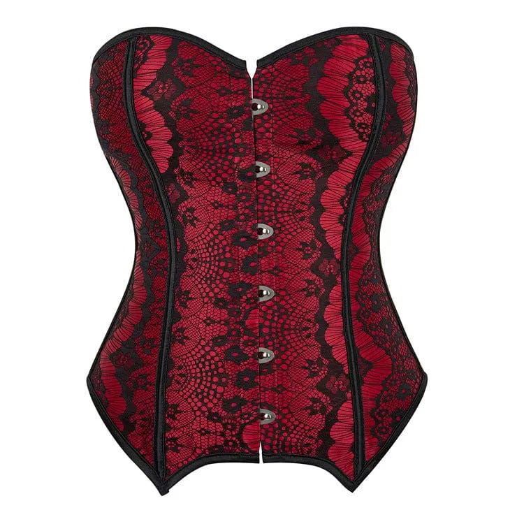 Damen Gothic Spitzen-Splice-Vollbrustkorsett