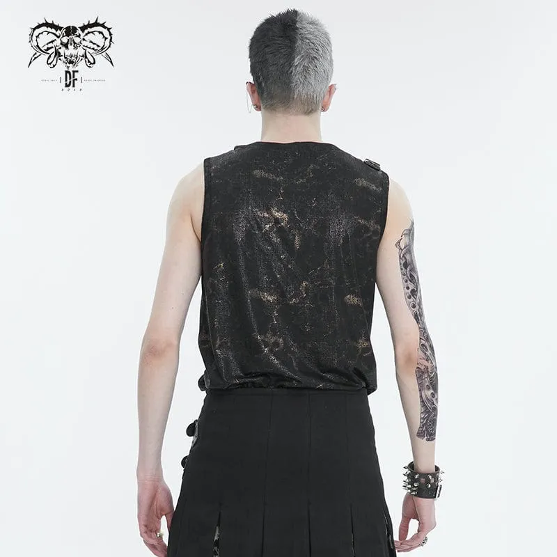 Herren Punk Big-Pocket-Tanktop mit Schnalle