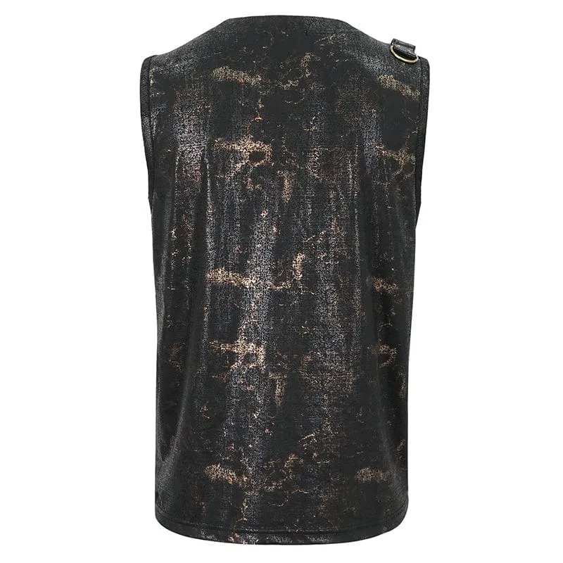 Herren Punk Big-Pocket-Tanktop mit Schnalle