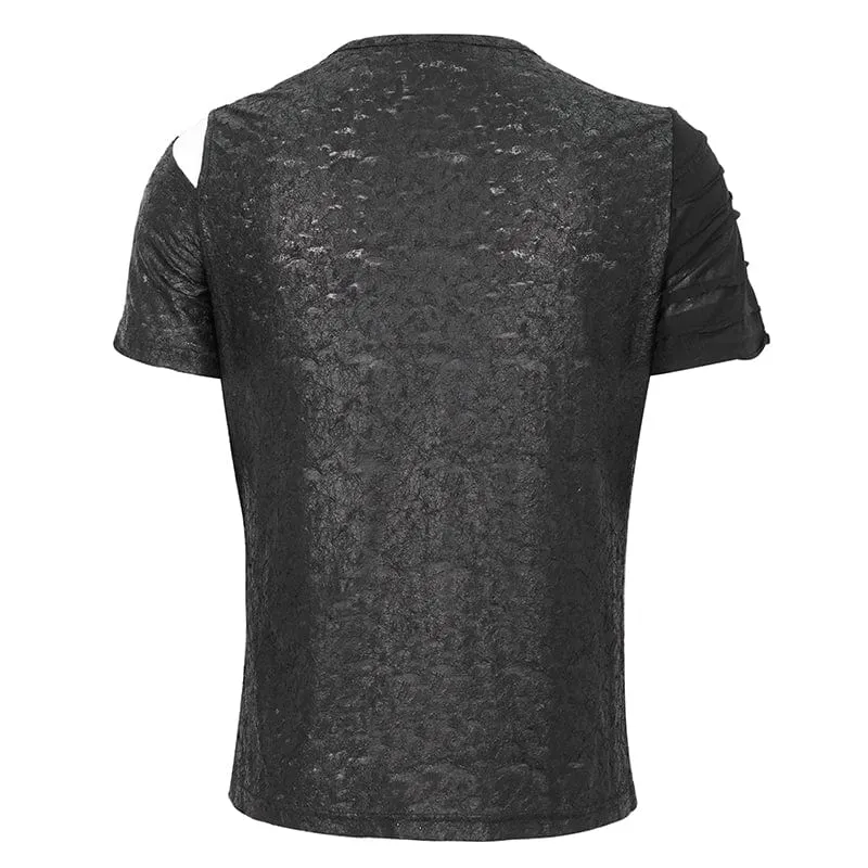 Herren-T-Shirt mit Punkausschnitt und Reißverschluss