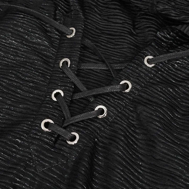 Herren Punk Strappy Mesh Splice Weste mit Kapuze