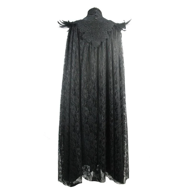 Damen Vintage Goth Lace Cape