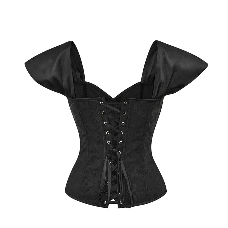 Schulterfreies Gothic-Riemchen-Overbust-Korsett für Damen