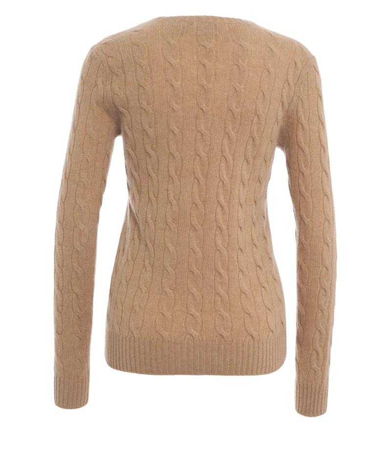 Maglione con lavorazione a trecce