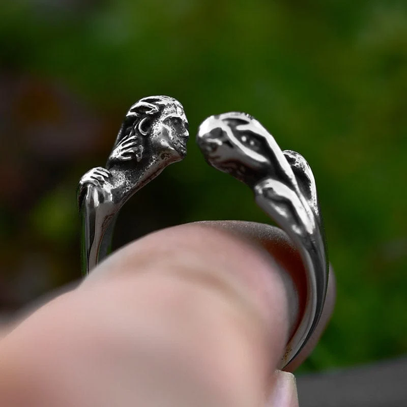 Offener Punk-Paar-Ring für Herren