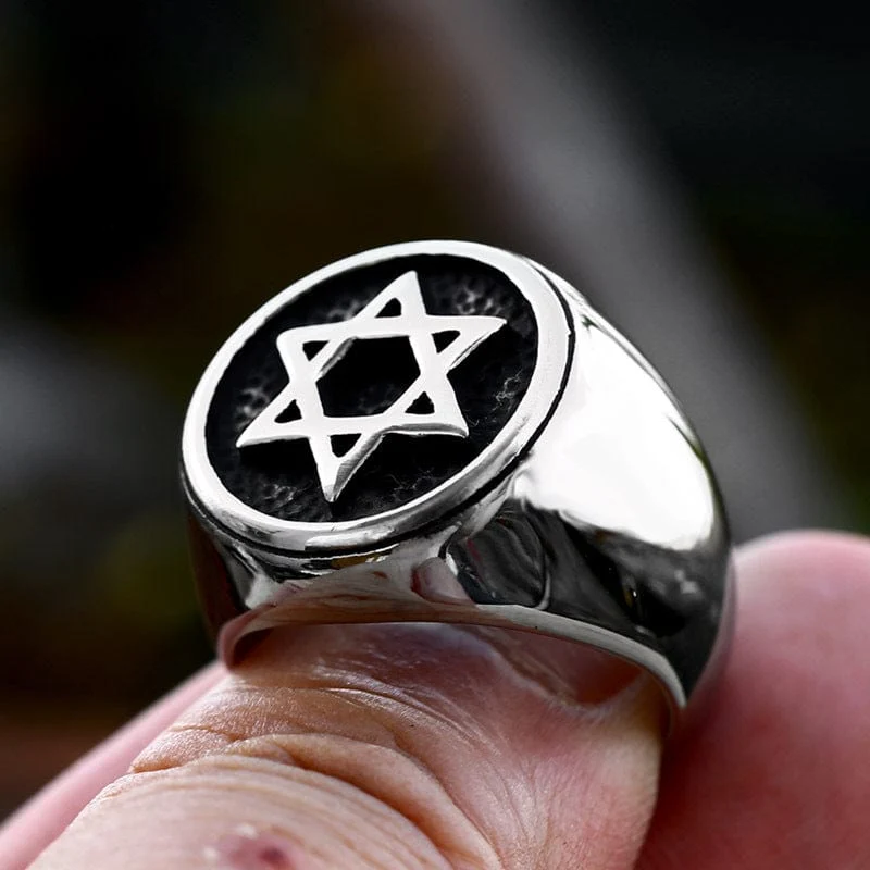 Herren-Punk-Ring mit ausgehöhltem Stern