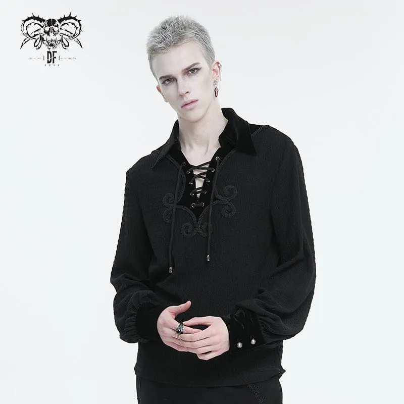 Gothic Riemchenhemd mit Puffärmeln für Herren