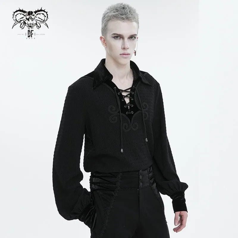 Gothic Riemchenhemd mit Puffärmeln für Herren