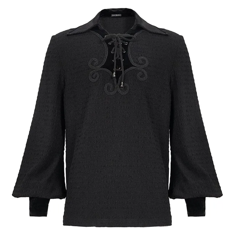 Gothic Riemchenhemd mit Puffärmeln für Herren