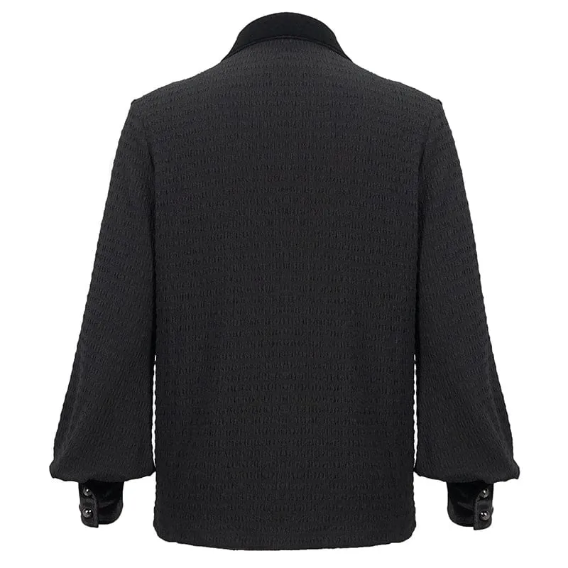 Gothic Riemchenhemd mit Puffärmeln für Herren