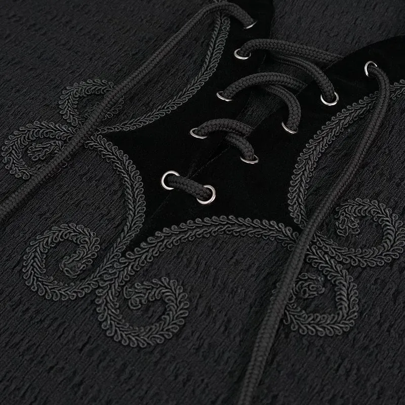 Gothic Riemchenhemd mit Puffärmeln für Herren