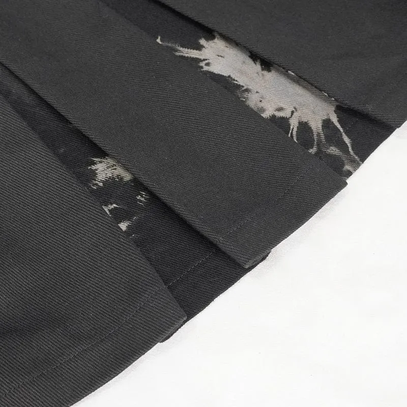 Gothic Tie-dyed Splice Kilt für Herren mit Gürteltasche