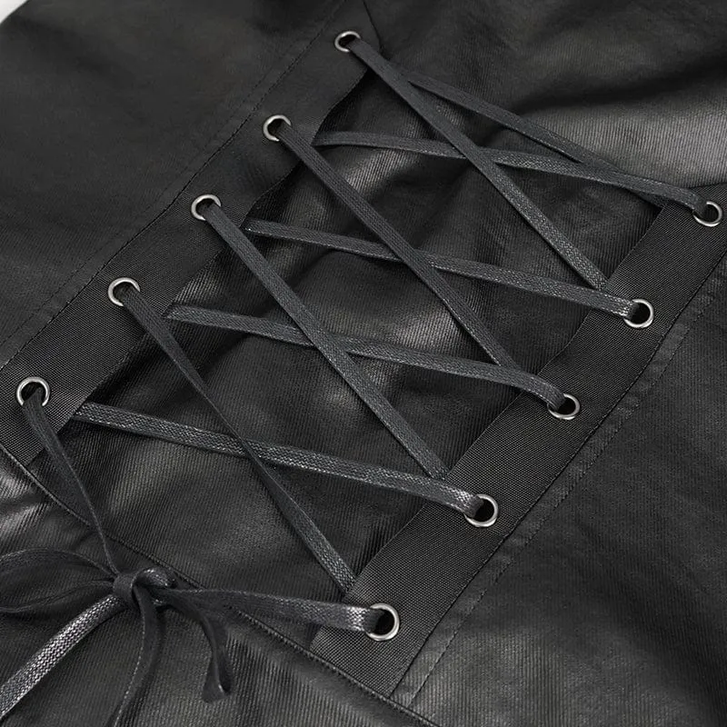 Herren-Punk-Strap-Jacke mit Nieten