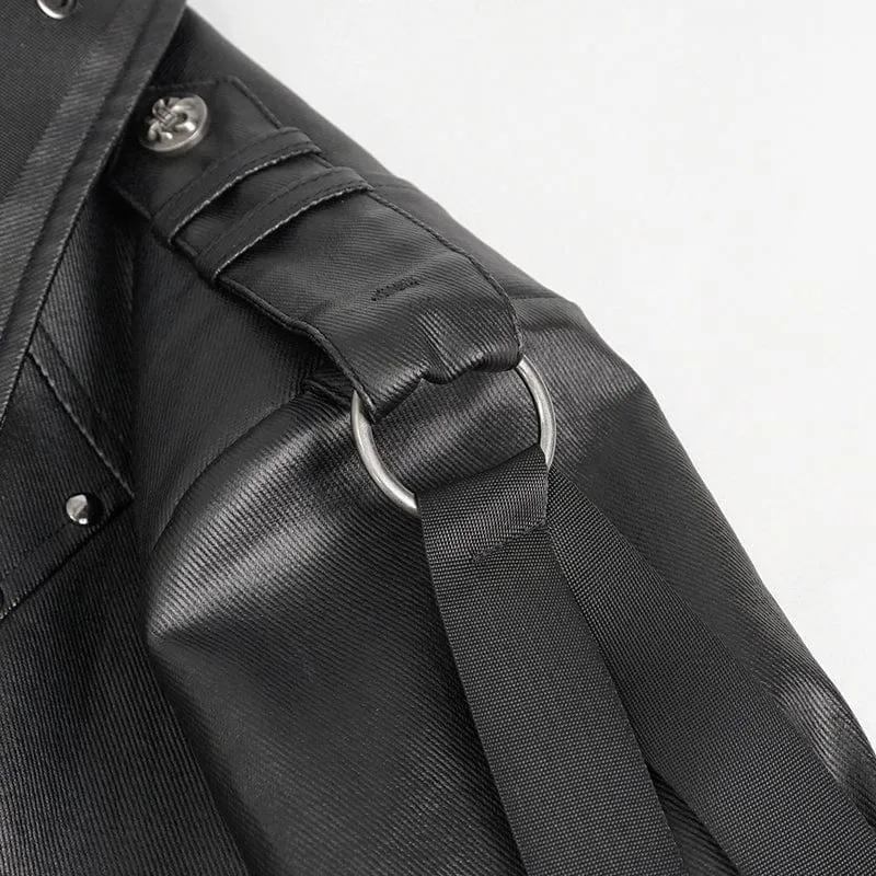 Herren-Punk-Strap-Jacke mit Nieten