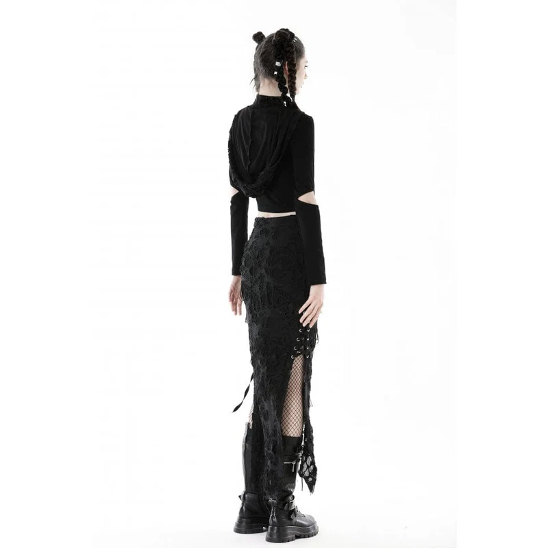 Damen Punk-Trägerrock mit Rissen und Schlitz