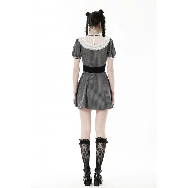 Damen-Lolita-Kleid mit Spitzenkragen und Streifenmuster