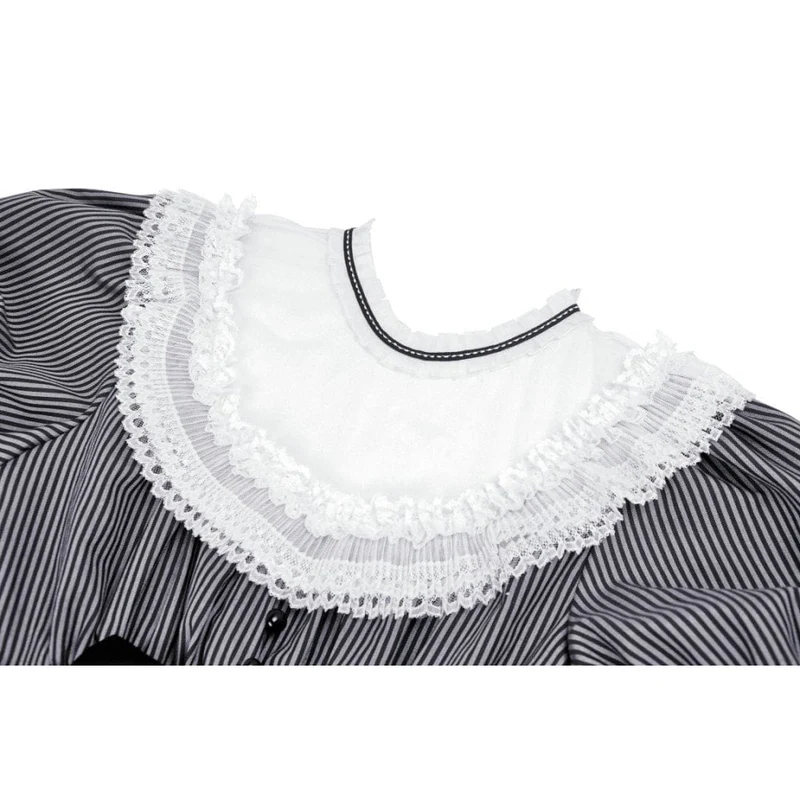 Damen-Lolita-Kleid mit Spitzenkragen und Streifenmuster