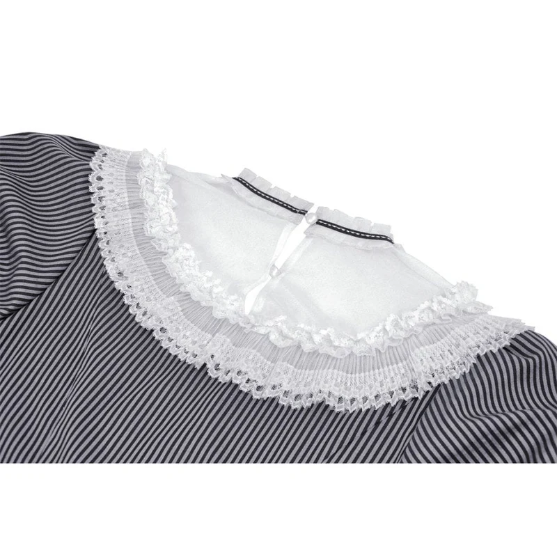 Damen-Lolita-Kleid mit Spitzenkragen und Streifenmuster