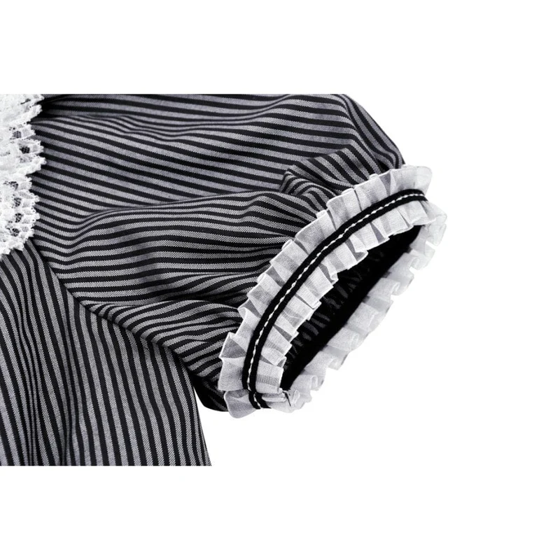 Damen-Lolita-Kleid mit Spitzenkragen und Streifenmuster